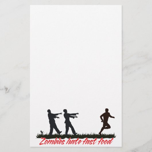 Zombies Hate Fast Food Briefpapier (Voorkant)