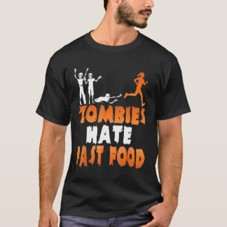 Zombies hate Fast Food Funny Halloween Running T-shirt