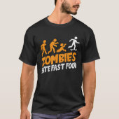 Zombies hate Fast Food I Skateboarder Halloween Sk T-shirt (Voorkant)