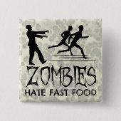 Zombies Hate Fast Food Vierkante Button 5,1 Cm (Voorkant)