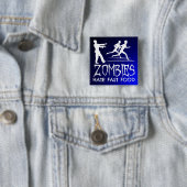 Zombies Hate Fast Food Vierkante Button 5,1 Cm (In situ)