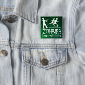 Zombies Hate Fast Food Vierkante Button 5,1 Cm (In situ)