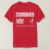 Zombies Hate Fast Food Zombie Funny Halloween 6968 T-shirt (Design voorkant)
