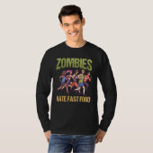 Zombies haten Fast Food Marathonlopen T-shirt (Voorkant volledig)