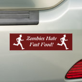 Zombies haten snel eten! Bumpersticker (Op auto)