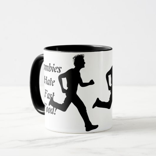 Zombies haten snel eten! Koffie-Mok Mok (Voorkant links)