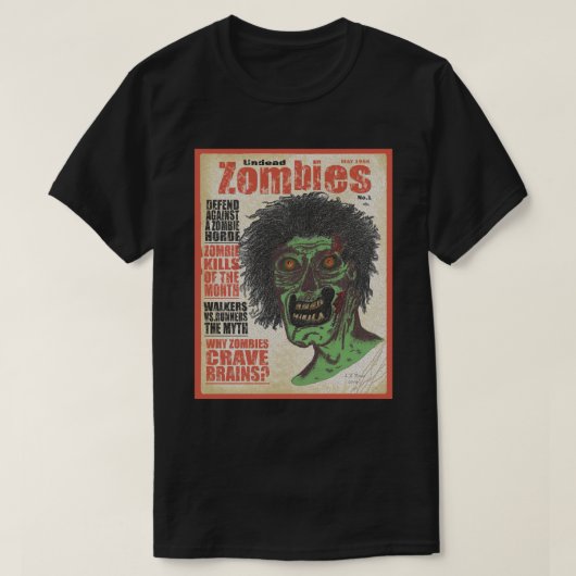 ZOMBIES - Het Magazine Red Boarder T-shirt (Design voorkant)