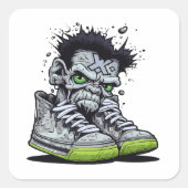 Zombie's illustratie vierkante sticker (Voorkant)