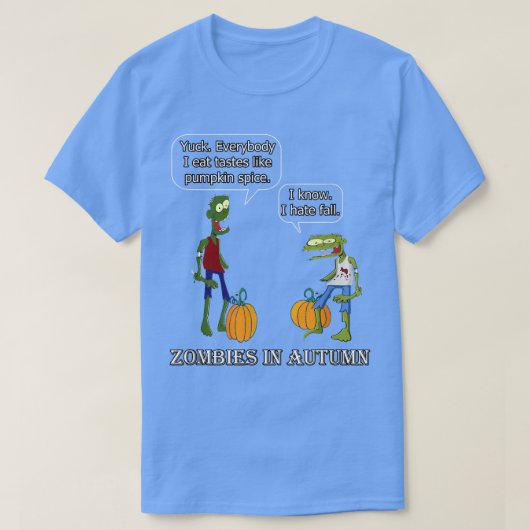 Zombies in Autumn Spooky Zombie Pumpkin Spice Meme T-shirt (Design voorkant)