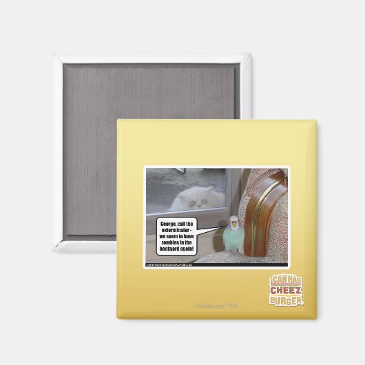 Zombies in de achtertuin magneet (Voorkant / Achterkant)