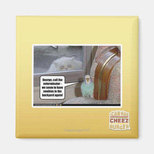 Zombies in de achtertuin magneet (Voorkant)