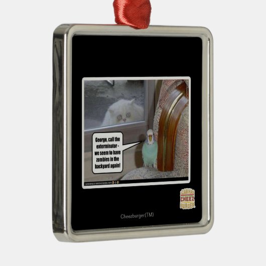 Zombiës in de achtertuin metalen ornament (Rechts)