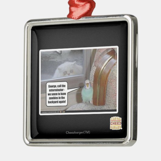 Zombiës in de achtertuin metalen ornament (Links)