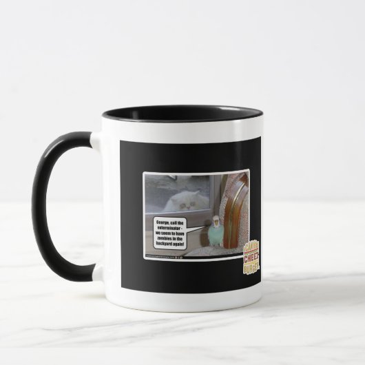 Zombiës in de achtertuin mok (Links)