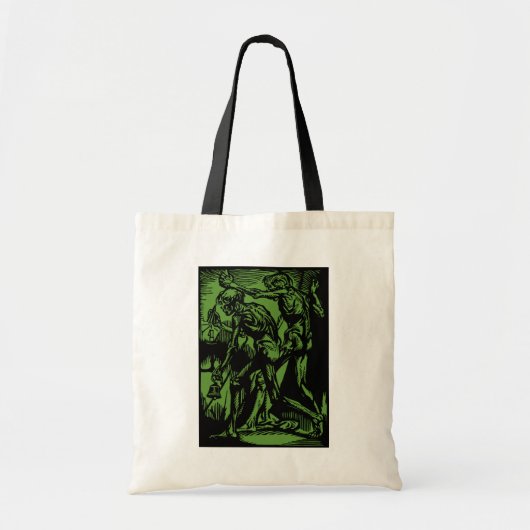 Zombies Inside Halloween Jack-o'-Lantern Green Tote Bag (Voorkant)