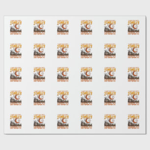 Zombies Jagen Ons Halloween Kerkhof Halve Maan Cadeaupapier