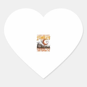 Zombies Jagen Ons Halloween Kerkhof Halve Maan Hart Sticker