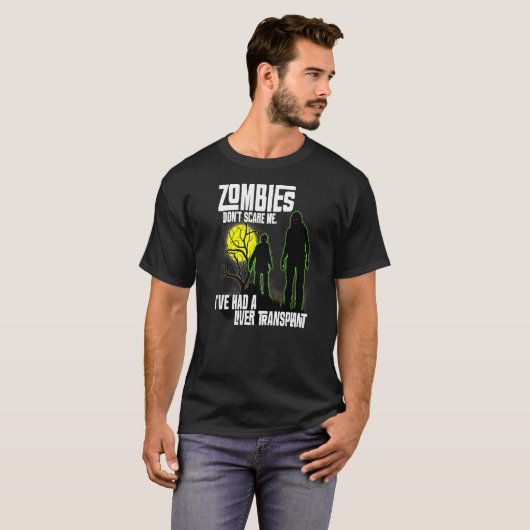 Zombiës kan me niet schelen dat ik een levertransp t-shirt (Voorkant volledig)