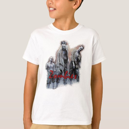Zombies kinder ringer shirt (Voorkant)