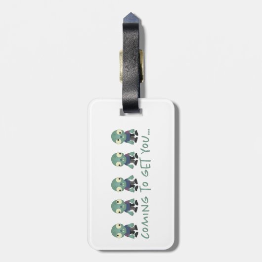 Zombiës...kom je halen! bagagelabel (Achterkant verticaal)