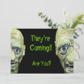 Zombiës komt op schrikbarend hoogstaand dubbelzijd kaart (Staand voorkant)