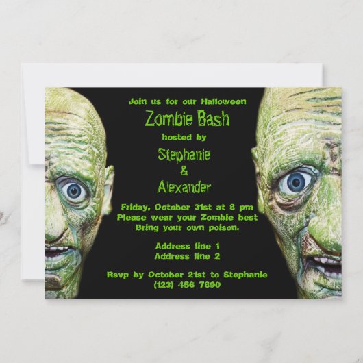 Zombiës komt op schrikbarend hoogstaand dubbelzijd kaart (Achterkant)