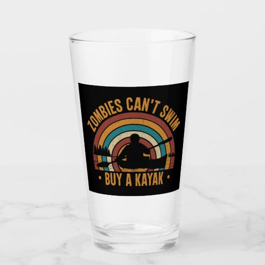Zombies kunnen geen Kayak kopen Glas (Voorkant)