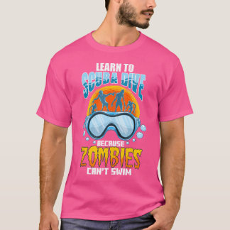 Zombies Kunnen Niet Zwemmen Grappig Onderwater Dui T-shirt