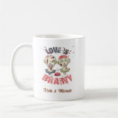 Zombies liefde is brainy halloween monogram koffiemok (Links)