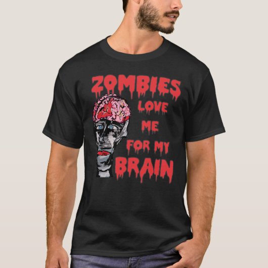 Zombies Liefhebben Donkere Hersen Shirts (Voorkant)