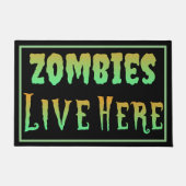 Zombies live Hier Oozing Neon Halloween Deurmat (Voorkant)