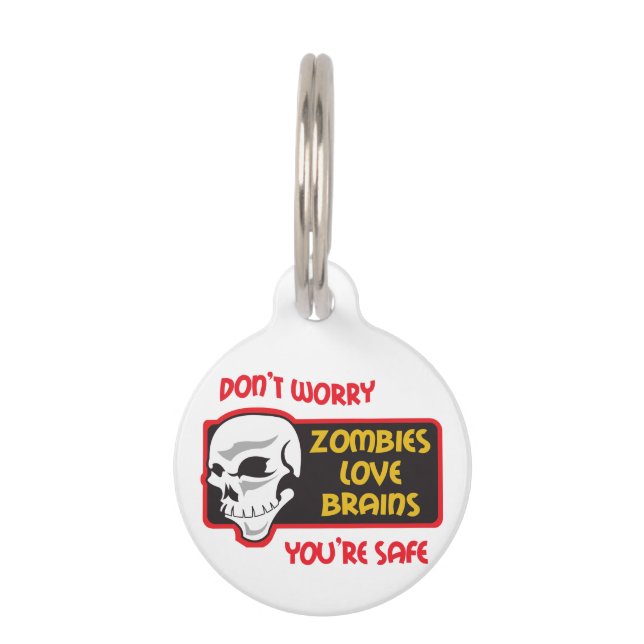 Zombies Love Brains Huisdierpenning (Voorkant)