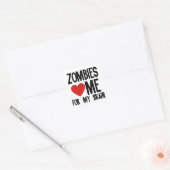 Zombies Love Me voor mijn brein Vierkante Sticker (Envelop)