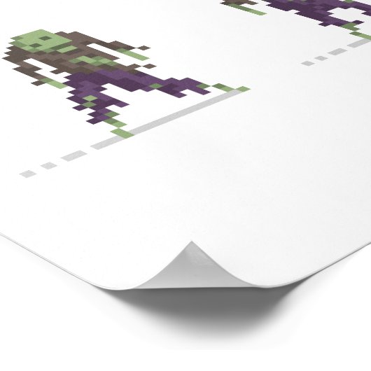 Zombies met 8 bits Pixel Art Poster (Hoek)