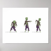 Zombies met 8 bits Pixel Art Poster (Voorkant)