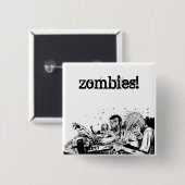 Zombiës met Pistolen Vierkante Button 5,1 Cm (Voorkant /achterkant)