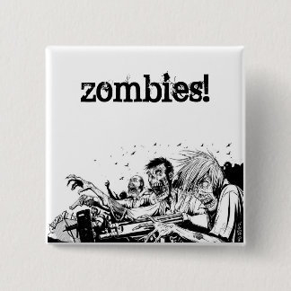 Zombiës met Pistolen Vierkante Button 5,1 Cm