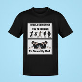 Zombies & My Cat Funny Comedy Mannen Graphic T-shirt