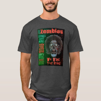 ZOMBIES Niet dood We willen je hersenen Oranje tek T-shirt