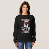 Zombies om mijn Pug-hond te redden Halloween Trui (Voorkant volledig)