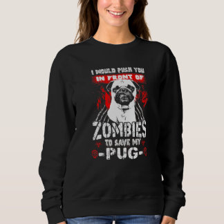 Zombies om mijn Pug-hond te redden   Halloween Trui