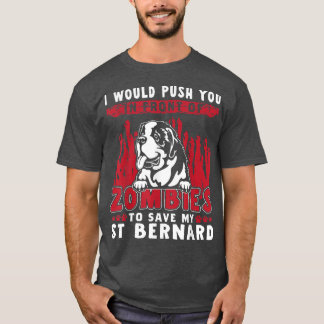 Zombies om mijn Sint Bernard Funny Halloween Dog t T-shirt