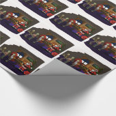 Zombies ontmoeten zwaar gewapend kerstpapier cadeaupapier (Hoek)