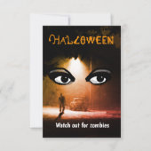 Zombies op Halloween Kaart (Voorkant)