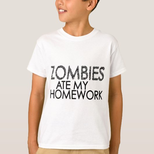 Zombiës op mijn thuiswerk t-shirt (Voorkant)