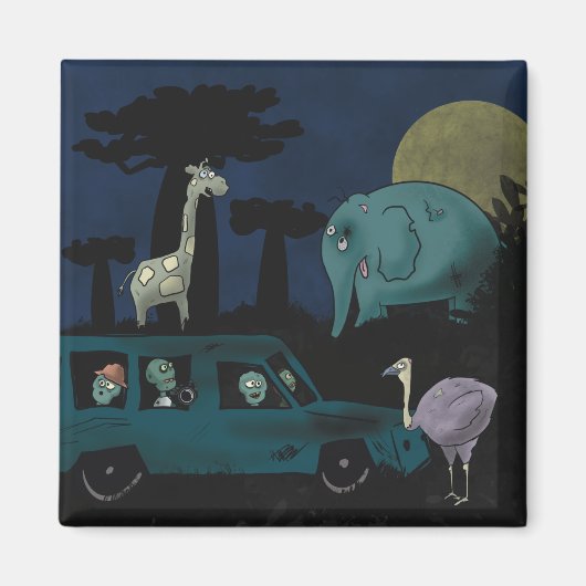 Zombies op Safari Magneet (Voorkant)