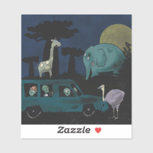 Zombies op Safari Sticker