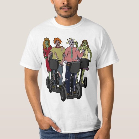 Zombies op Segways 2, licht shirt (Voorkant)