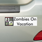 Zombiës op vakantie - vier vlakken bumpersticker (Op auto)