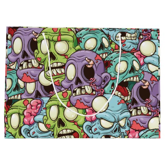 Zombies Pattern Halloween Groot Cadeauzakje (Achterkant)